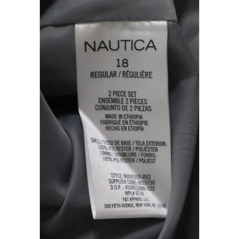 Nautica Big Boys Pindot 2 Piece Suit Set‎ - Gray - Size 18